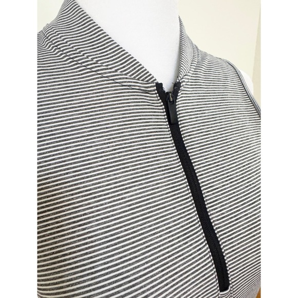 Adidas Golf Sleeveless Polo Shirt Womens Athletic Striped Mock Neck‎ Activewear - Picture 5 of 8